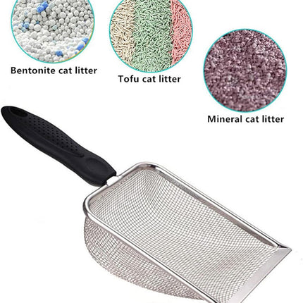 Fine Mesh Filter Deep Litter Scoop with Ergonomic Handle for Cats & Reptiles.