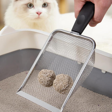 Fine Mesh Filter Deep Litter Scoop with Ergonomic Handle for Cats & Reptiles.