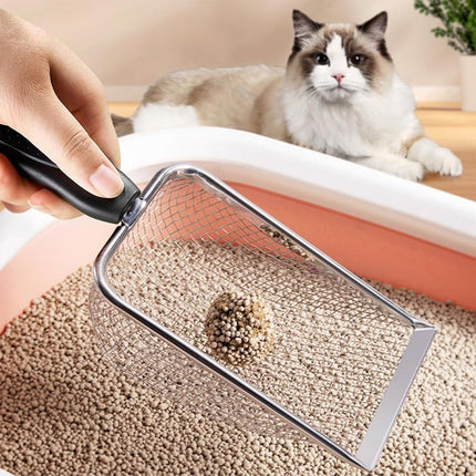 Fine Mesh Filter Deep Litter Scoop with Ergonomic Handle for Cats & Reptiles.