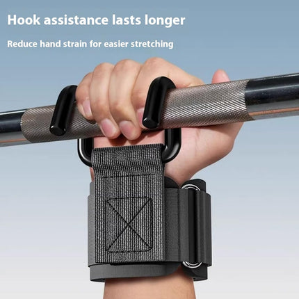 Weight Lifting Wrist Strap Hooks - Black - 1 Pair.