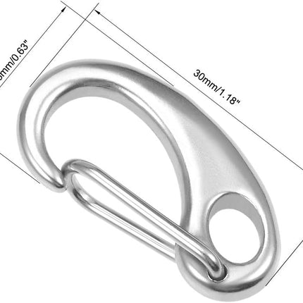 2 Pack 30mm 1.18 Inch Stainless Steel Keychains for DIY Crafts.