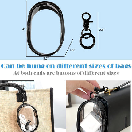 Transparent Zipper Storage Pouch with Keychain - Mini Organizer for Earbuds Cables - Travel Accessory for Backpack.