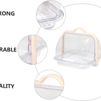 Transparent Food Storage Container with Lid and Drip Tray for Bread Milk Packaging.