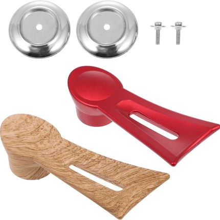 2 Pack Universal Pan Lid Knob Replacement Handle Heat Resistant Wooden & Red.