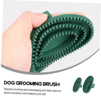 2 Pack Pet Massage Brush for Dog and Cat Grooming Green.