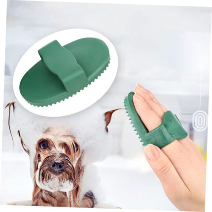 2 Pack Pet Massage Brush for Dog and Cat Grooming Green.