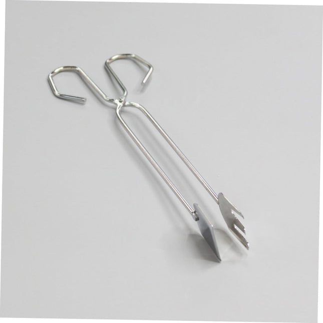 Silver Stainless Steel BBQ Tongs with Long Handle Heat Resistant Barbecue Tongs for Meat & Vegetables.