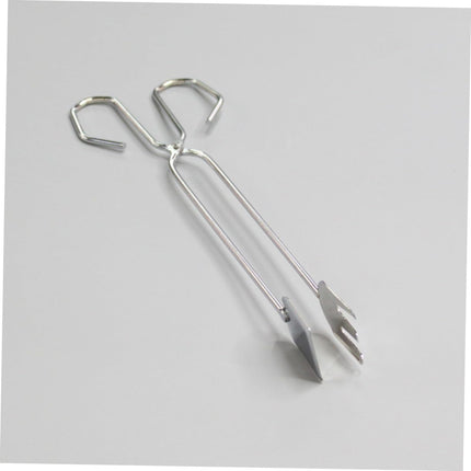 Silver Stainless Steel BBQ Tongs with Long Handle Heat Resistant Barbecue Tongs for Meat & Vegetables.