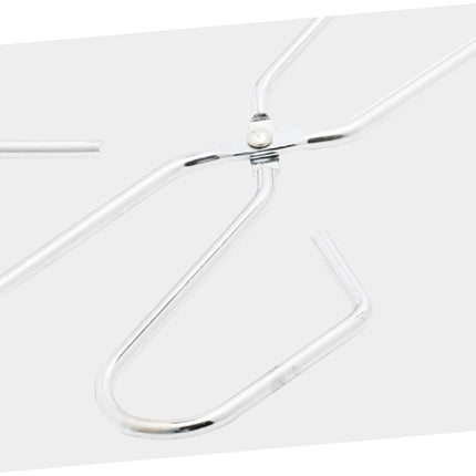 Silver Stainless Steel BBQ Tongs with Long Handle Heat Resistant Barbecue Tongs for Meat & Vegetables.
