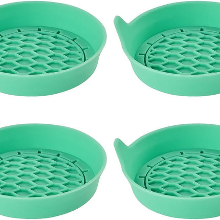 Car Silicone Anti-Slip Mats - Interior Accessories - Green - Pack of 4.