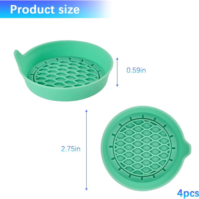 Car Silicone Anti-Slip Mats - Interior Accessories - Green - Pack of 4.