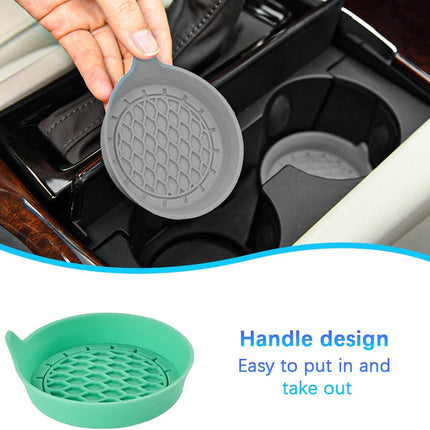 Car Silicone Anti-Slip Mats - Interior Accessories - Green - Pack of 4.