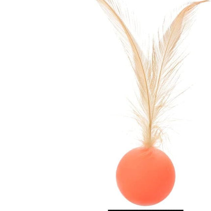 Cat Toy Bouncy Ball with Feathers Interactive Play Ball for Kittens & Adult Cats Pack of 3.