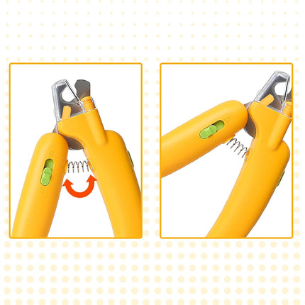 Dog & Cat Nail Clippers with Safety Lock for Small & Large Pets - Yellow - 1 Piece.