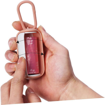 Dog Poop Bag Holder with Leash Hook Dispenser 5 Pack.