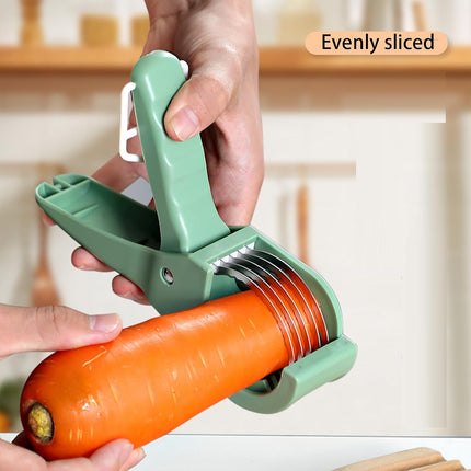 Adjustable Mandoline Slicer with Handle and Safety Guard - Cuts 6 Slices at Once - Vegetable Cutter for Cucumber Carrot Potato - 2 Pack.