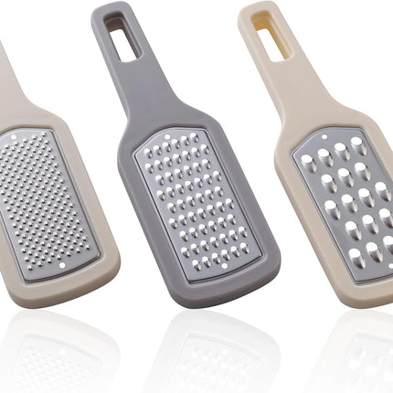 3-Piece Stainless Steel Kitchen Grater & Peeler Set - Cheese & Citrus Grater with Vegetable Peeler, Non-Slip Handle.