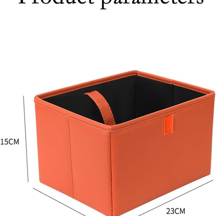 Foldable Car Trash Bin & Organizer Leakproof Waterproof PU Leather Orange.