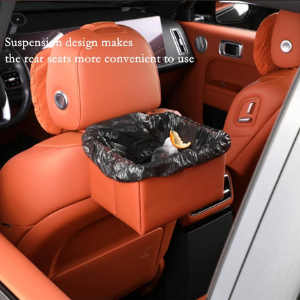 Foldable Car Trash Bin & Organizer Leakproof Waterproof PU Leather Orange.