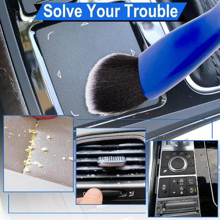 2-in-1 Interior Cleaner Brush for Car Ventilation & Dashboard - Microfiber Dust Cleaning Tool.