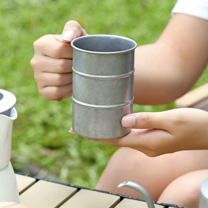 Outdoor Coffee Mug with Wooden Handle 350ml Set of 2 Camping Beer Cup for Outdoor Use.