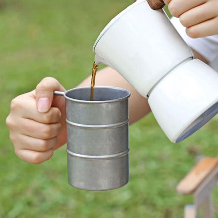 Outdoor Coffee Mug with Wooden Handle 350ml Set of 2 Camping Beer Cup for Outdoor Use.