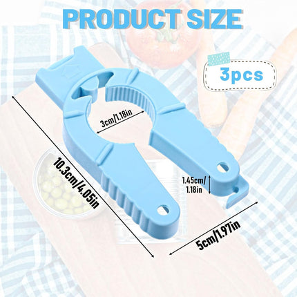 3-Piece Multifunctional Can Opener Set - Kitchen Helper for Effortless Opening & Nail Protection.