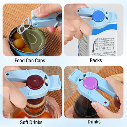 3-Piece Multifunctional Can Opener Set - Kitchen Helper for Effortless Opening & Nail Protection.