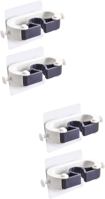 Adhesive Wall Hooks Set of 4 No Drill Hanging System for Kitchen and Garage.