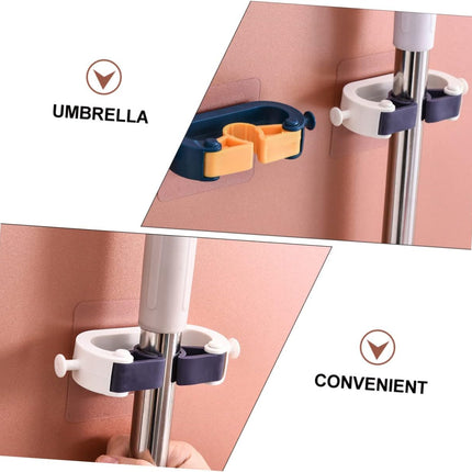 Adhesive Wall Hooks Set of 4 No Drill Hanging System for Kitchen and Garage.
