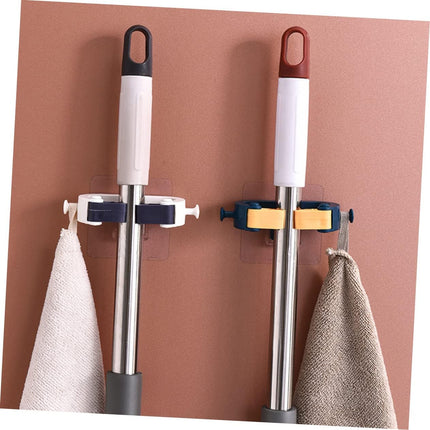 Adhesive Wall Hooks Set of 4 No Drill Hanging System for Kitchen and Garage.