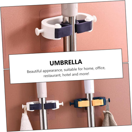 Adhesive Wall Hooks Set of 4 No Drill Hanging System for Kitchen and Garage.
