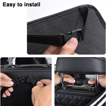 Car Seat Organizer 2 Pack - Black Backrest Storage Bag with Pockets - Car Interior Accessory.