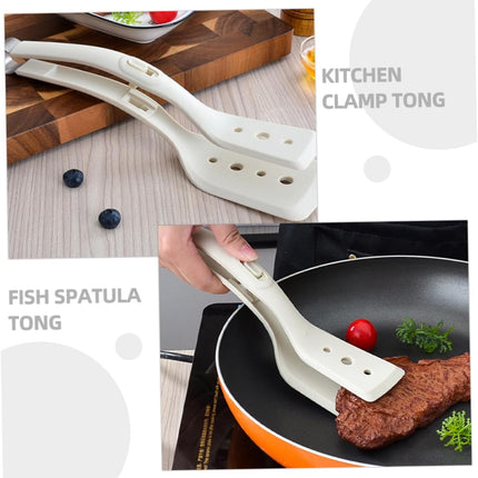 2-in-1 Silicone Spatula Tong Set of 2 Heat Resistant for Flipping and Serving.