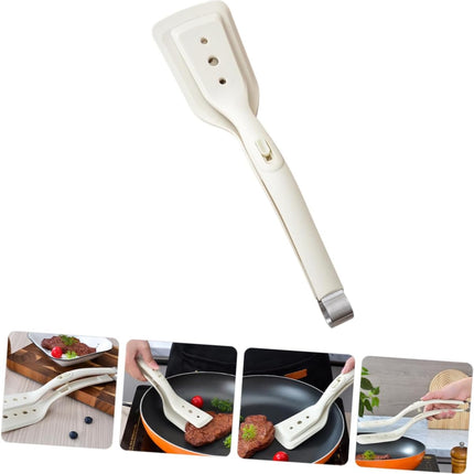 2-in-1 Silicone Spatula Tong Set of 2 Heat Resistant for Flipping and Serving.