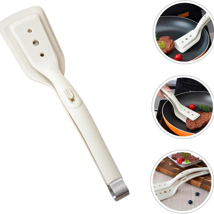 2-in-1 Silicone Spatula Tong Set of 2 Heat Resistant for Flipping and Serving.