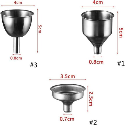 Stainless Steel Mini Funnel for Perfume & Essential Oils - Kitchen & Hobby Use - Silver - 1 Piece.