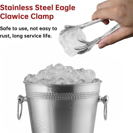 Eagle Claw Anti-Slip Stainless Steel Bar Service Clip - Kitchen Suction Cup Clip for Sugar Ice Household Use.