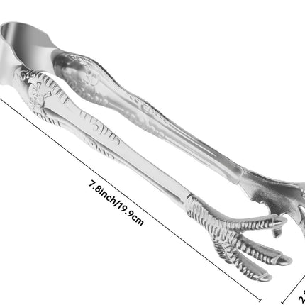 Eagle Claw Anti-Slip Stainless Steel Bar Service Clip - Kitchen Suction Cup Clip for Sugar Ice Household Use.
