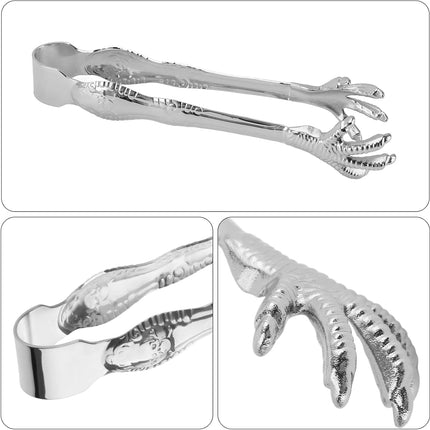Eagle Claw Anti-Slip Stainless Steel Bar Service Clip - Kitchen Suction Cup Clip for Sugar Ice Household Use.