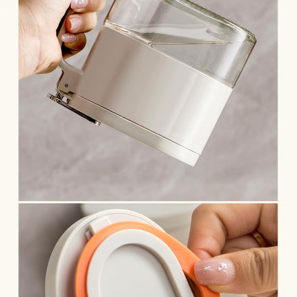 2 Piece Stylish Airtight Herb Jars with Spoon in Lid for Sugar & Salt.