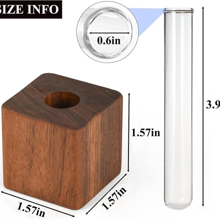 Magnetic Fridge Vases Set of 2 Wooden Decor for Stems & Dried Flowers.