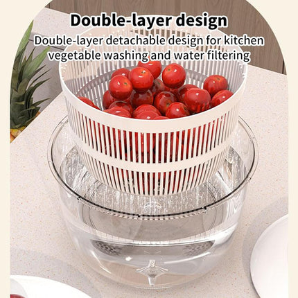 Multifunctional Salad Spinner with Colander Fast Drying Collapsible Vegetable Fruit Kitchen Tool.