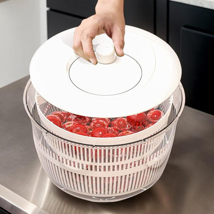 Multifunctional Salad Spinner with Colander Fast Drying Collapsible Vegetable Fruit Kitchen Tool.