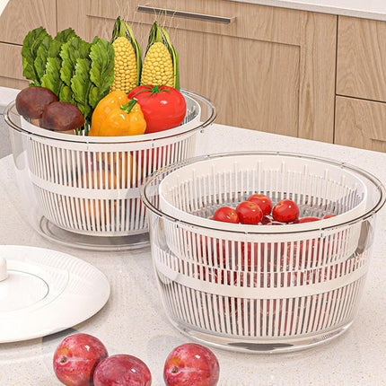 Multifunctional Salad Spinner with Colander Fast Drying Collapsible Vegetable Fruit Kitchen Tool.