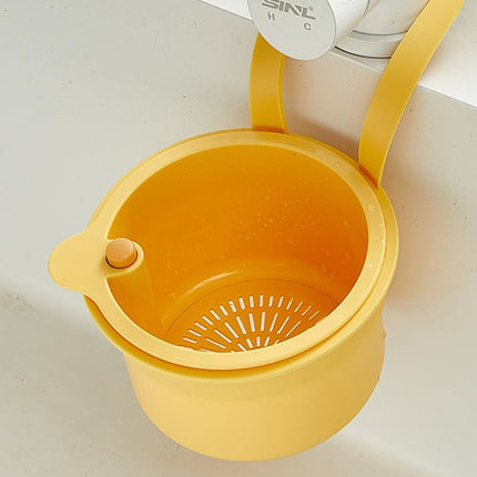 Yellow Hanging Kitchen Sink Strainer Multifunctional Faucet Drain Filter Anti-Clog Food Waste Mesh Screen.