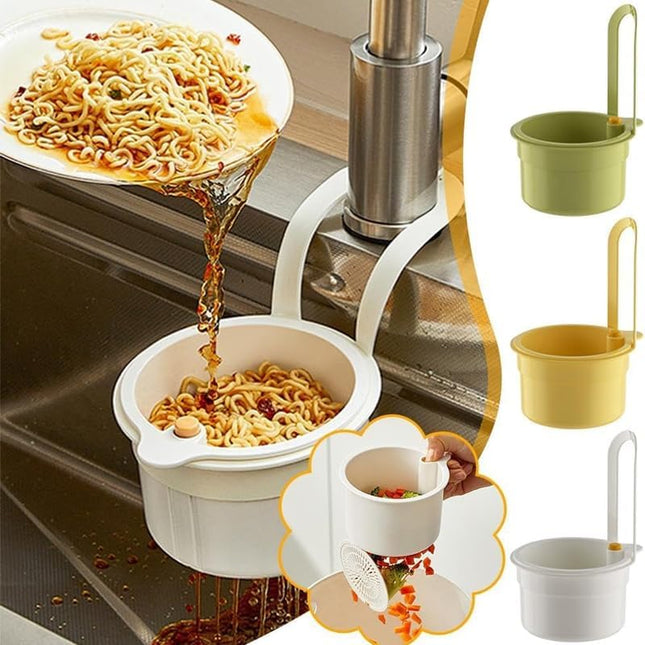 Yellow Hanging Kitchen Sink Strainer Multifunctional Faucet Drain Filter Anti-Clog Food Waste Mesh Screen.