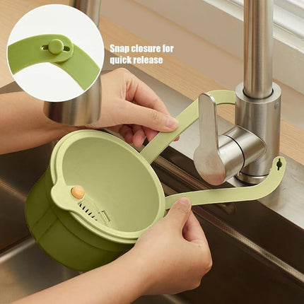 Yellow Hanging Kitchen Sink Strainer Multifunctional Faucet Drain Filter Anti-Clog Food Waste Mesh Screen.