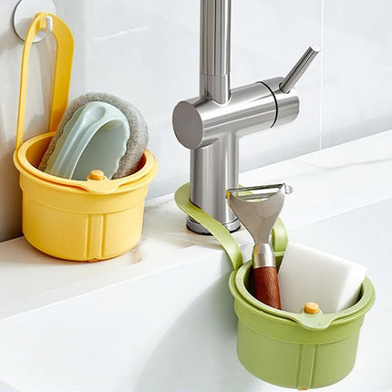 Yellow Hanging Kitchen Sink Strainer Multifunctional Faucet Drain Filter Anti-Clog Food Waste Mesh Screen.