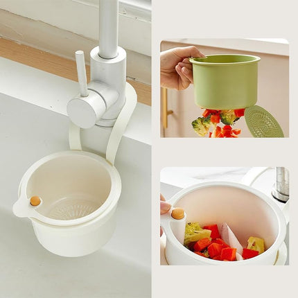 Yellow Hanging Kitchen Sink Strainer Multifunctional Faucet Drain Filter Anti-Clog Food Waste Mesh Screen.